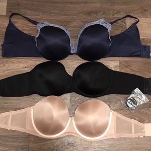 Lot Of 3 Preowned Women’s Cacique/Paramour Bras Sz 38F/G Strapless-Underwire.